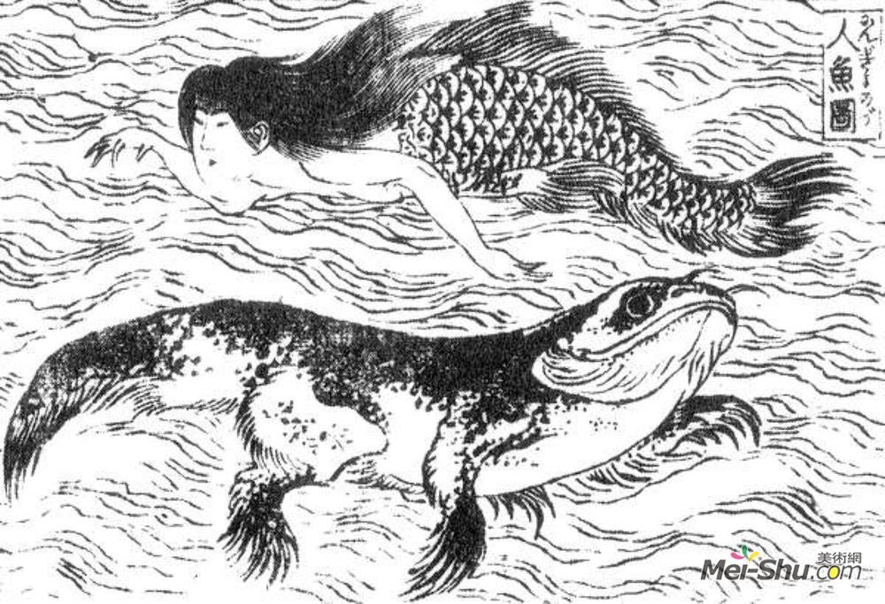 葛饰北斋(Katsushika Hokusai)高清作品《人鱼》