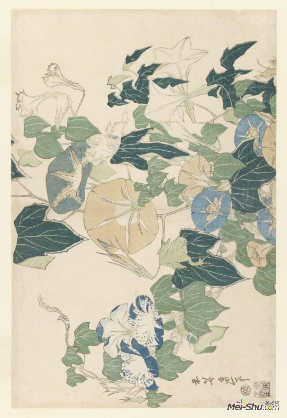 葛饰北斋(Katsushika Hokusai)高清作品《花蕾晨光》