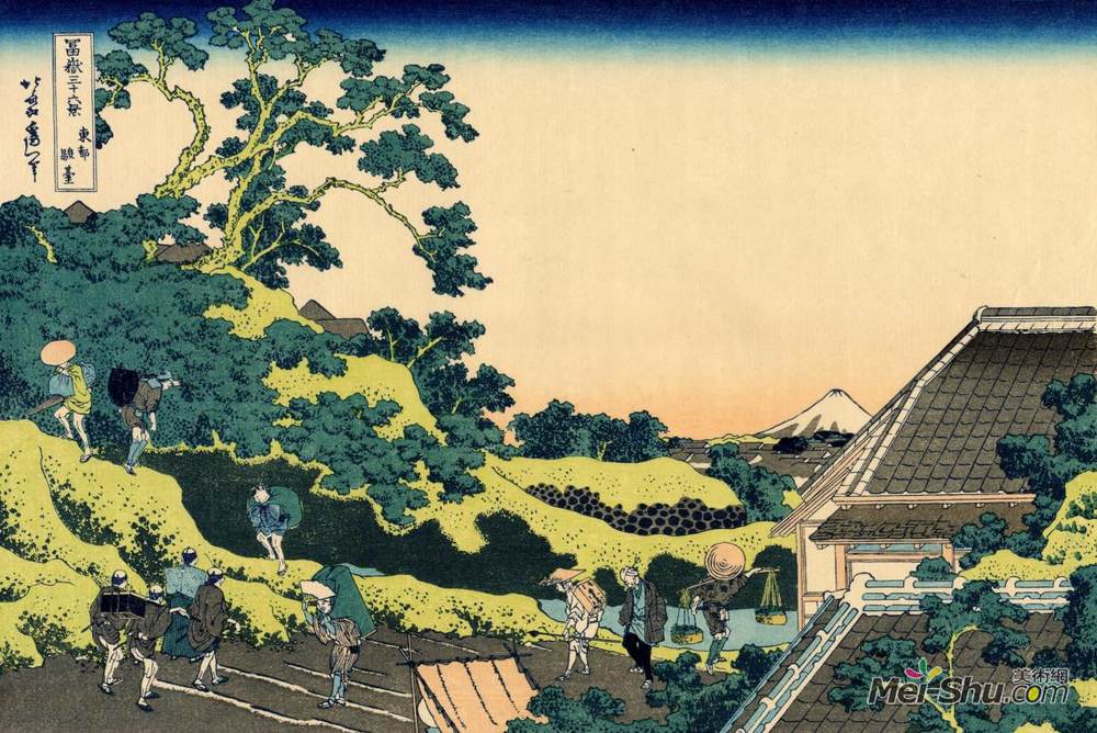 葛饰北斋(Katsushika Hokusai)高清作品《从三岛山口看富士》