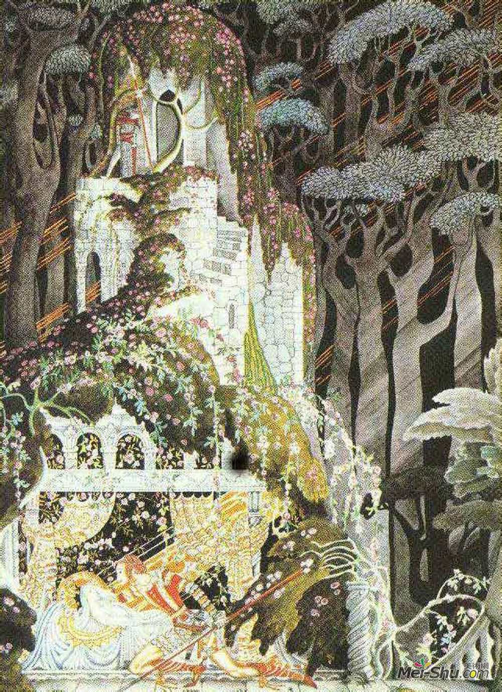 凯·尼尔森(Kay Nielsen)高清作品《玫瑰花蕾》