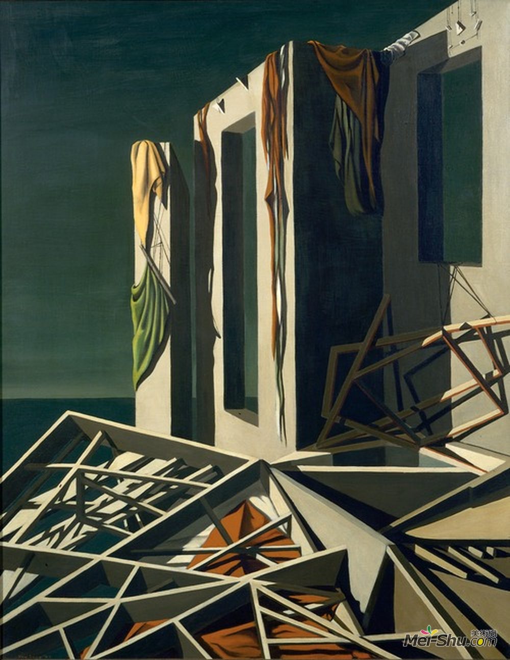 卡伊·塞奇(Kay Sage)高清作品《独角兽降临大海。》