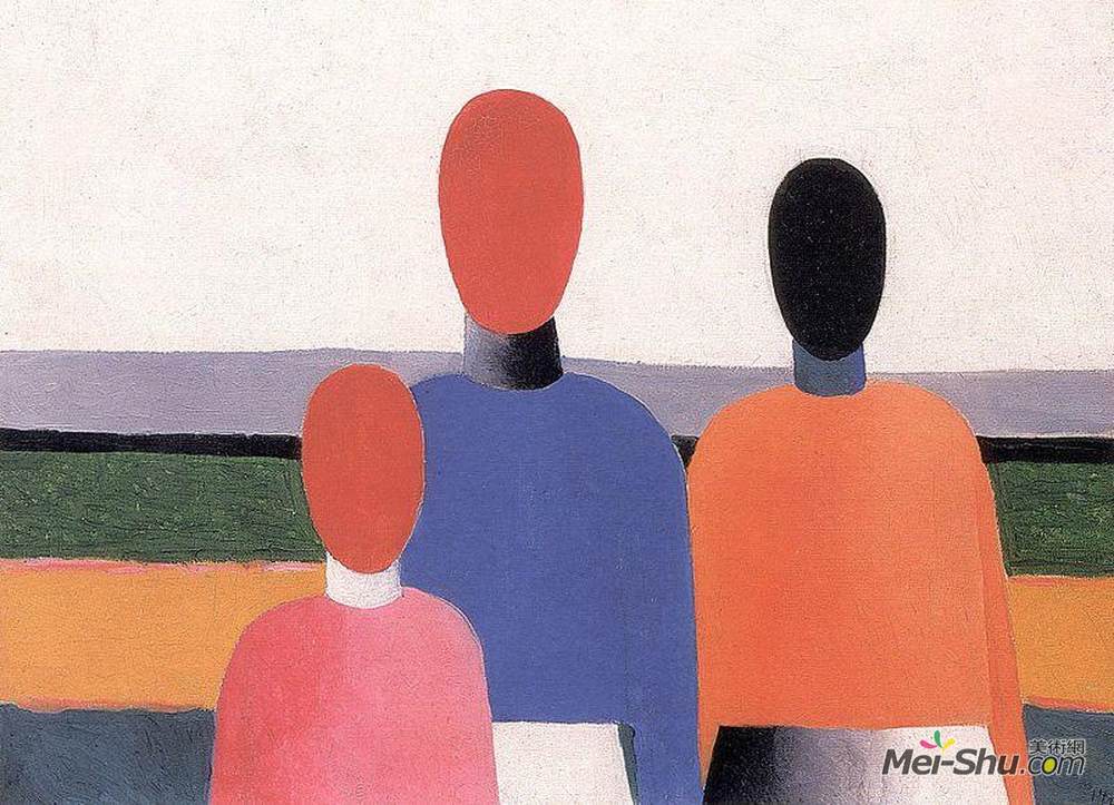 卡西米尔·马列维奇(Kazimir Malevich)高清作品《三位女性形象》