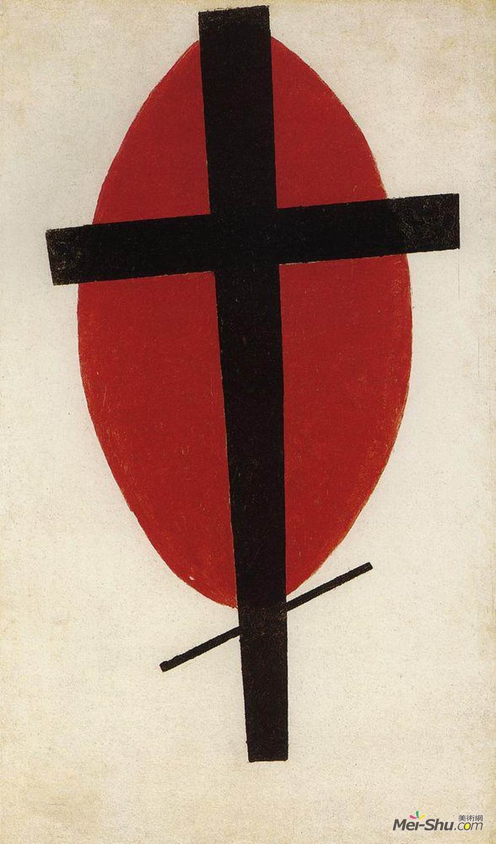 卡西米尔·马列维奇(Kazimir Malevich)高清作品《红色椭圆形的黑十字》