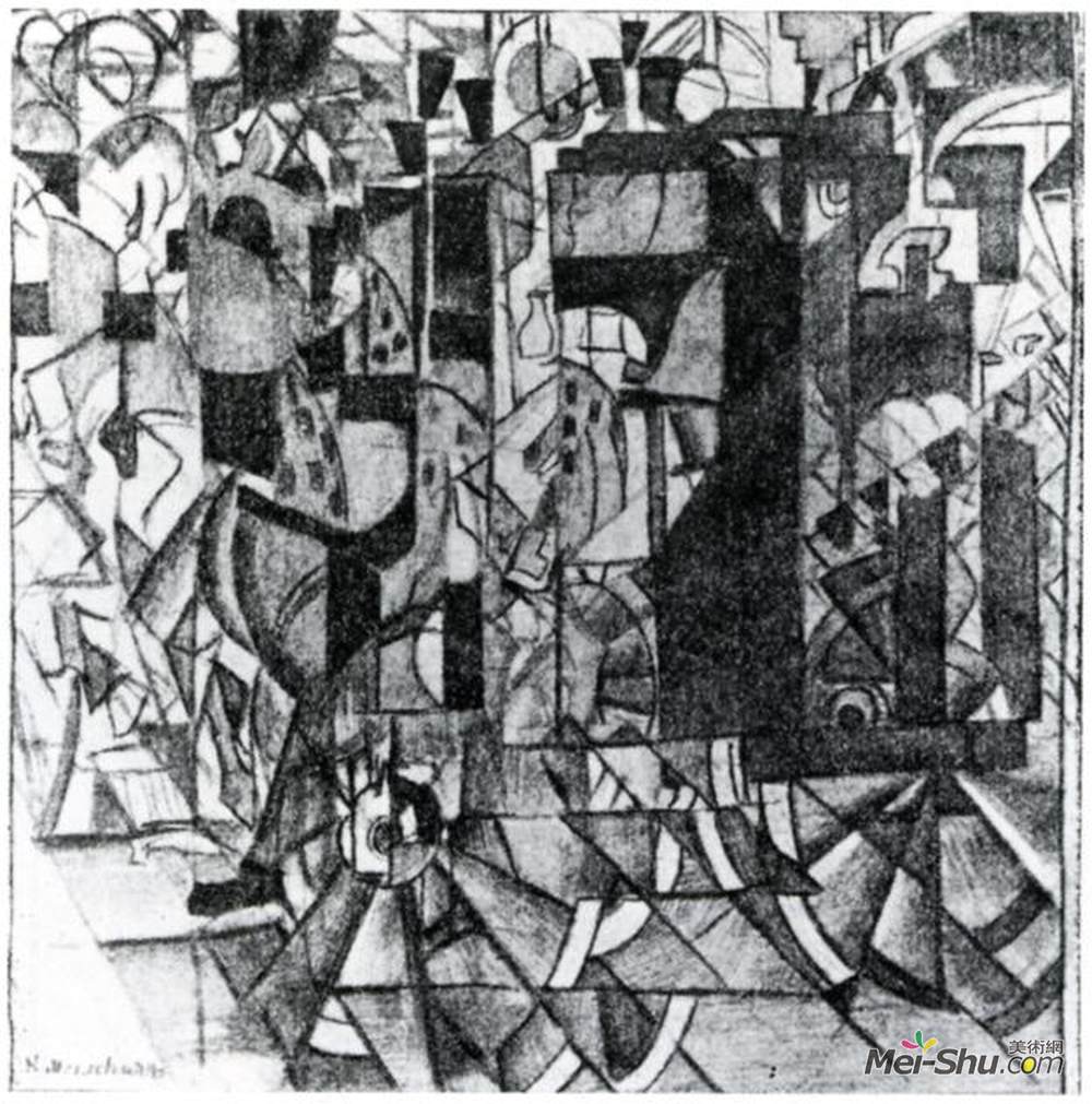 卡西米尔·马列维奇(Kazimir Malevich)高清作品《移动小车》