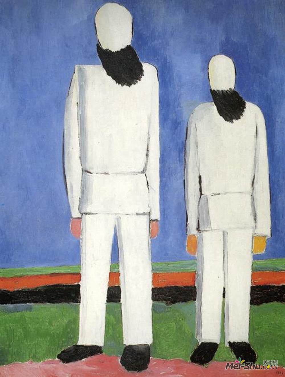 卡西米尔·马列维奇(Kazimir Malevich)高清作品《两个男性形象》