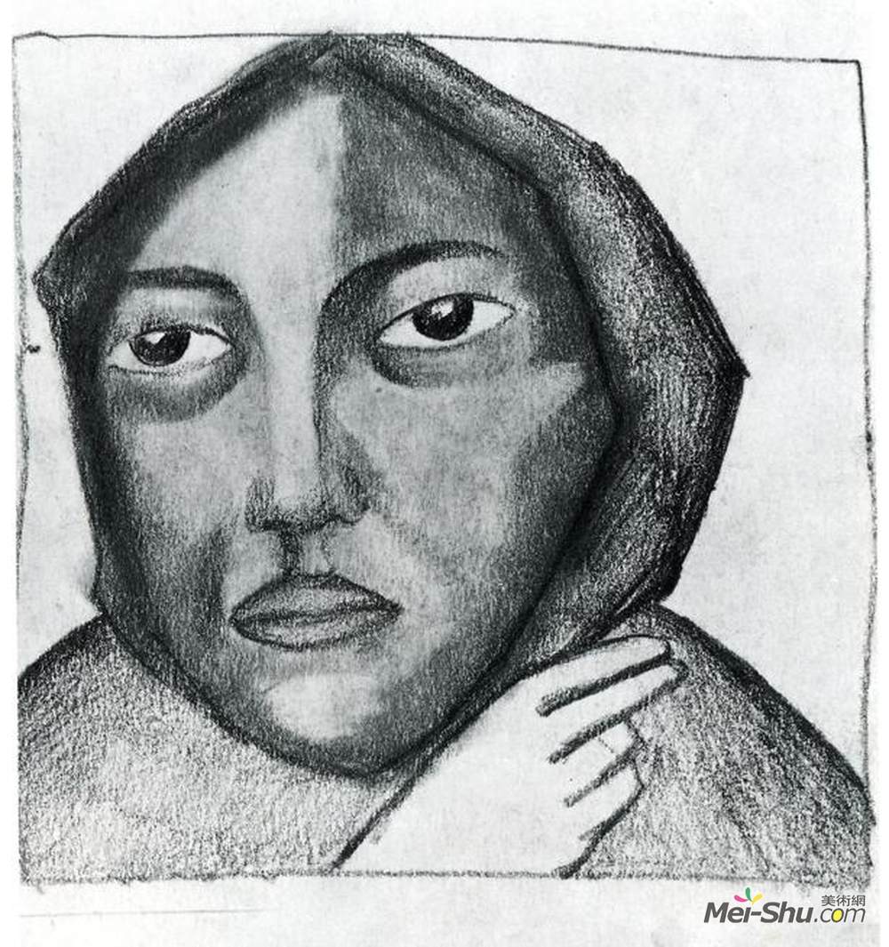 卡西米尔·马列维奇(Kazimir Malevich)高清作品《祈祷的女人》