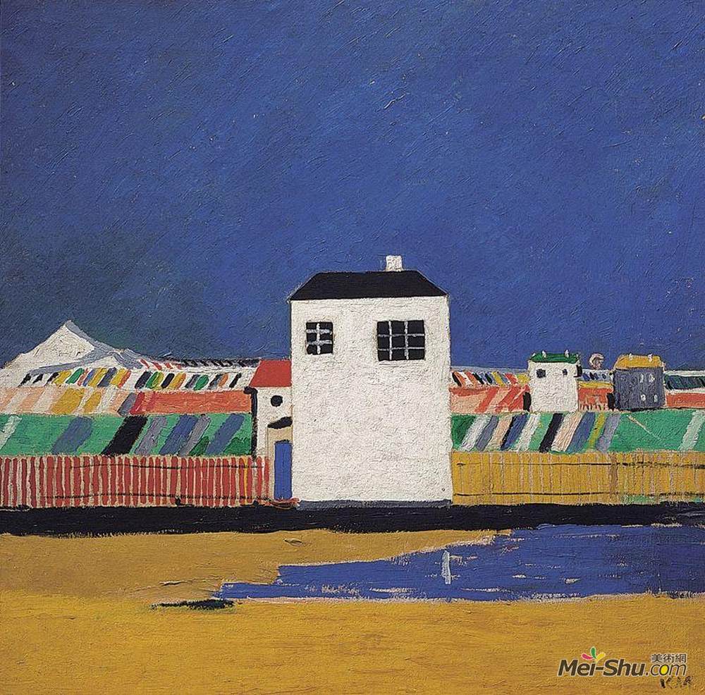 卡西米尔·马列维奇(Kazimir Malevich)高清作品《白宫景观》