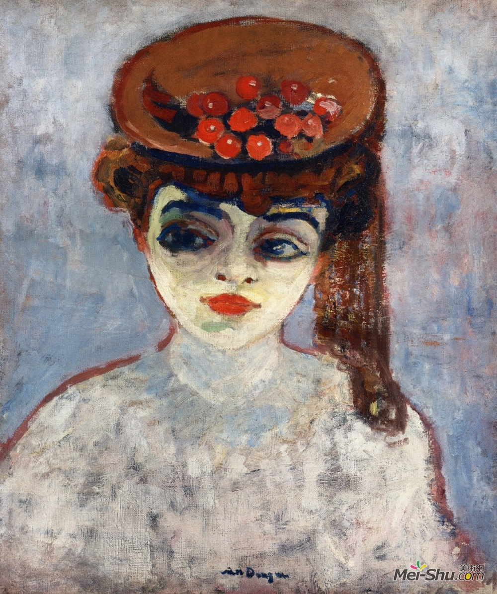 《戴帽子的女人》凯斯·凡·东根(kees van dongen)高清作品欣赏