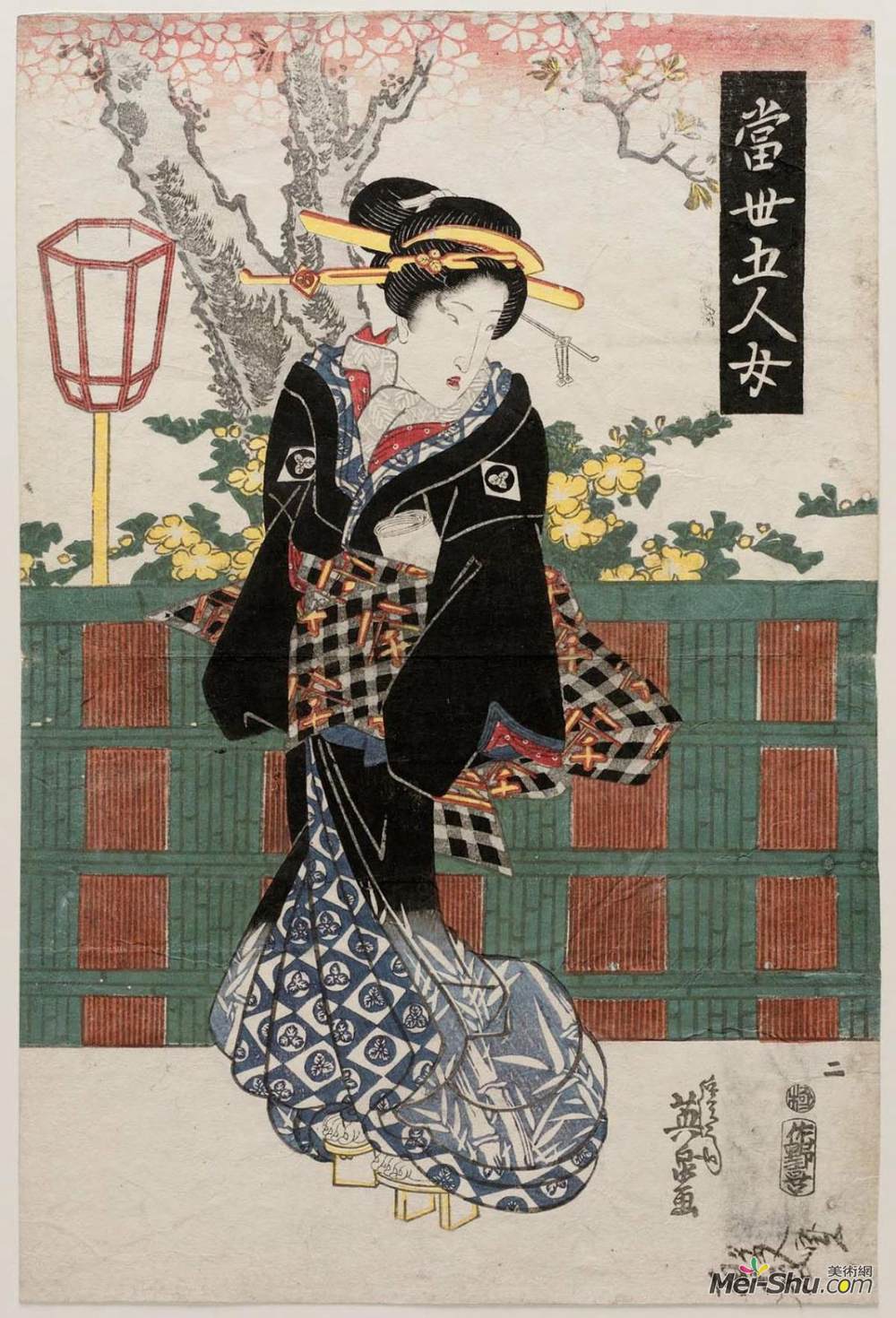 溪斋英泉(Keisai Eisen)高清作品《“女人的现代版”系列中的第2号》
