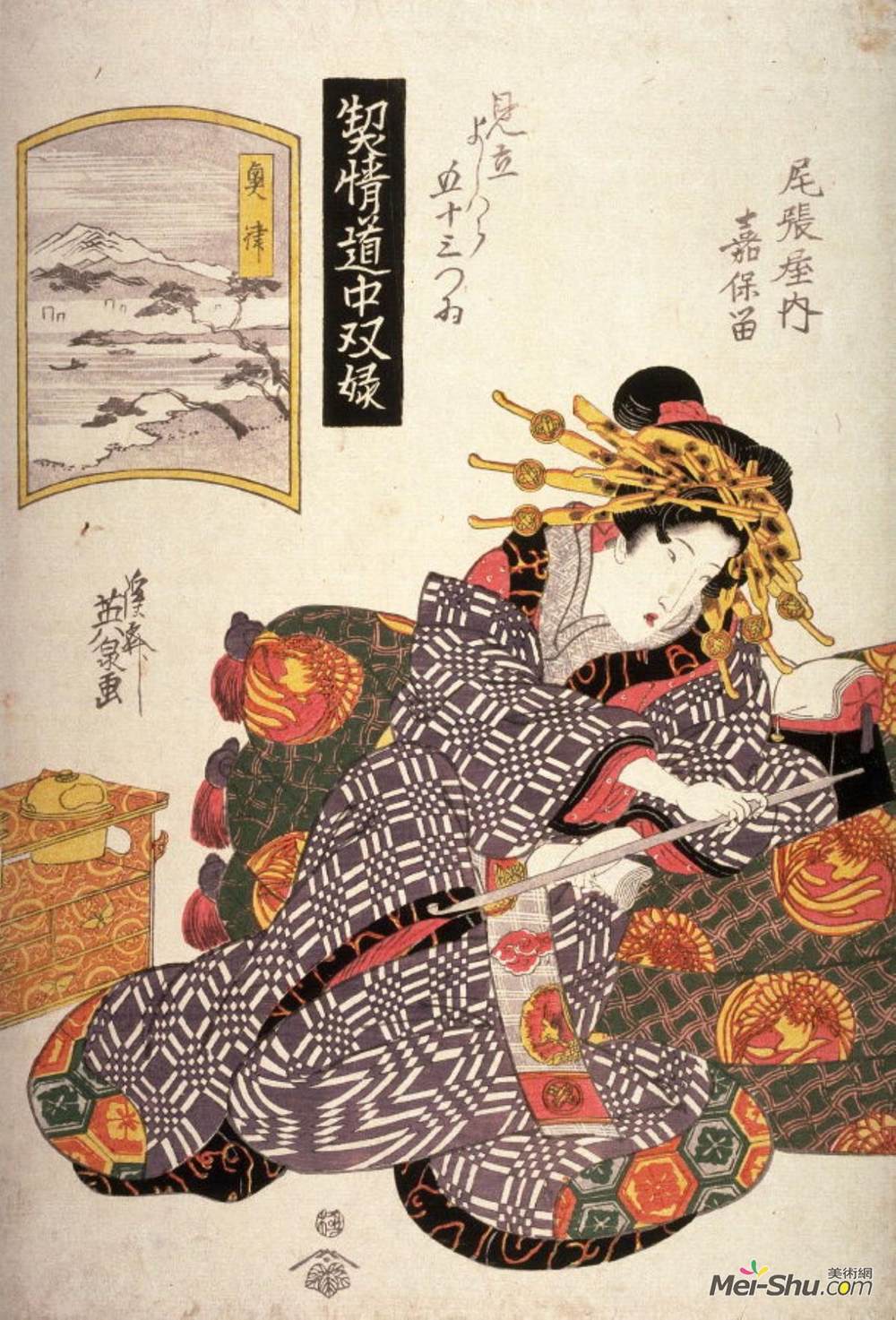 溪斋英泉(Keisai Eisen)高清作品《奥武里亚的宫廷高卢》