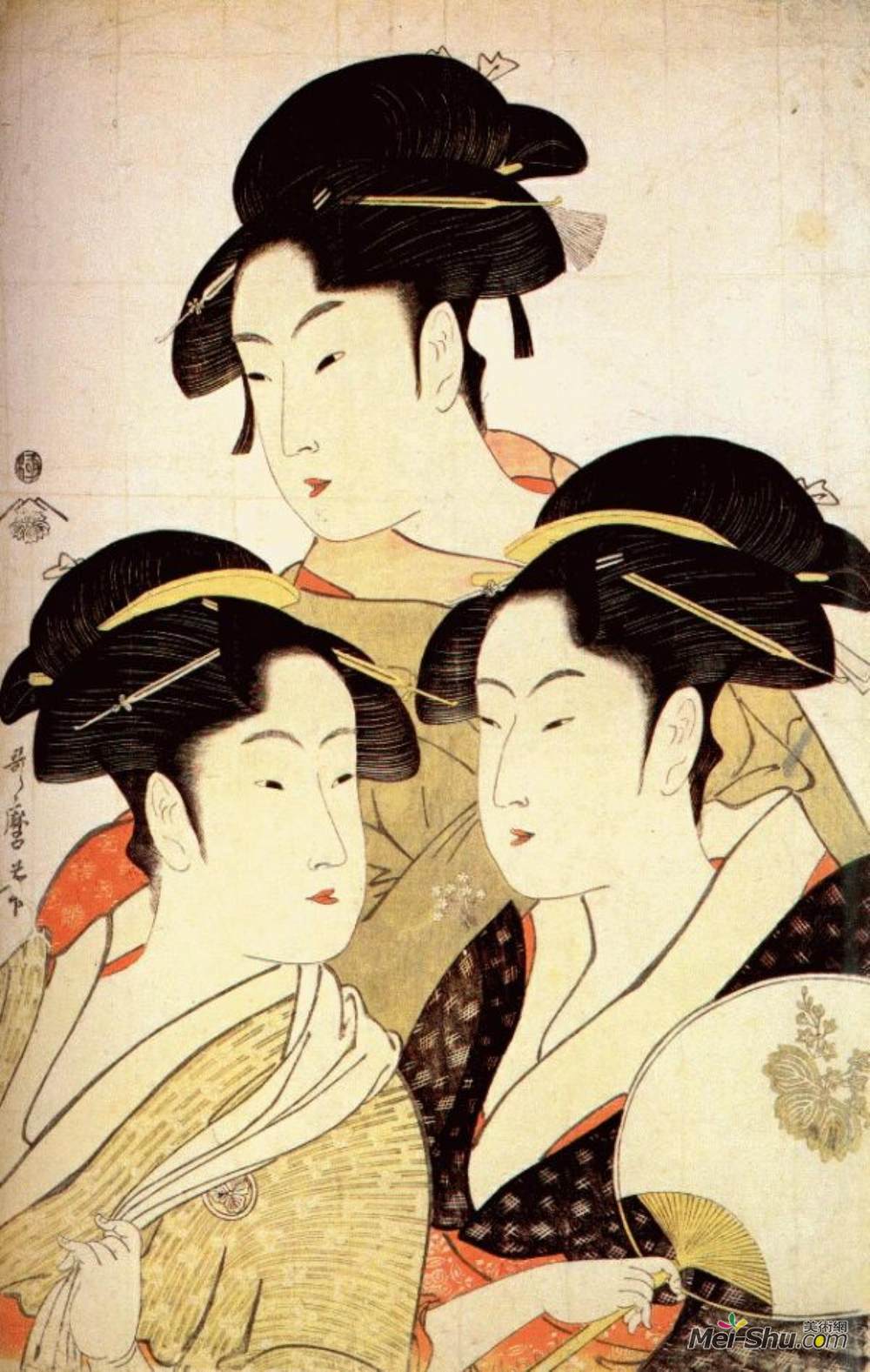 喜多川歌麿(Kitagawa Utamaro)高清作品《当代三大美女》