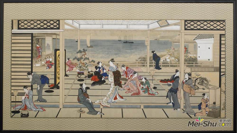 喜多川歌麿(Kitagawa Utamaro)高清作品《萨多米的月光狂欢》