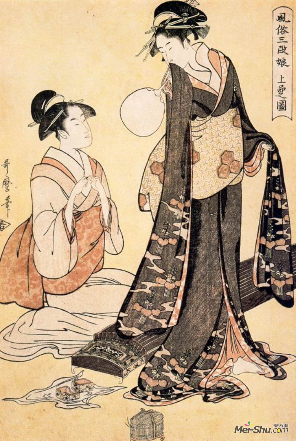 喜多川歌麿(Kitagawa Utamaro)高清作品《The yoshiwara sparrow》