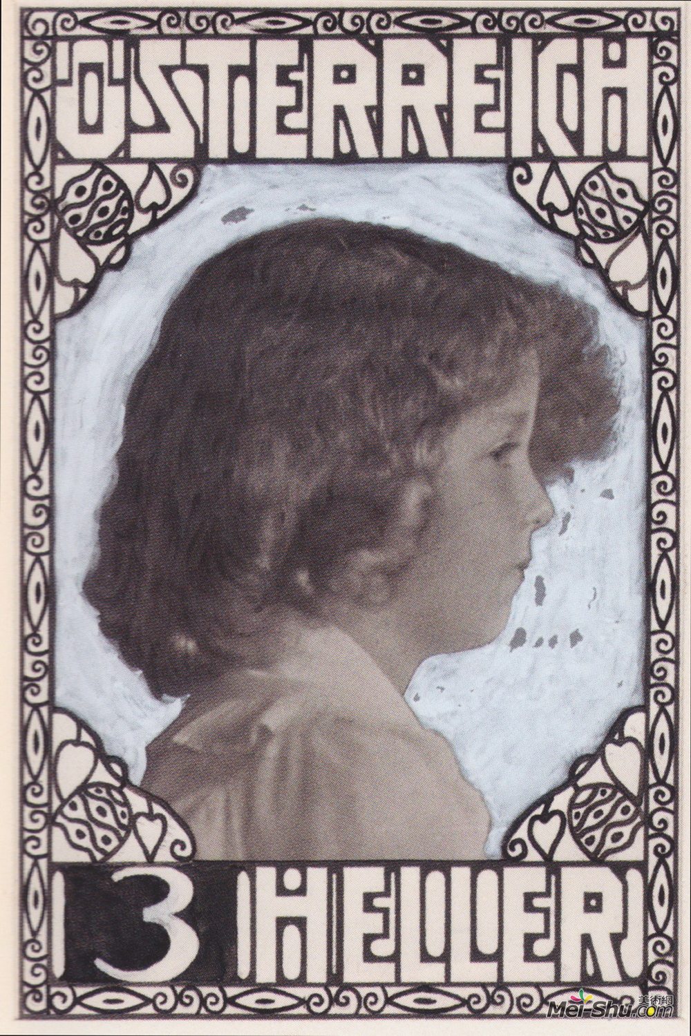 科罗曼·莫塞尔(Koloman Moser)高清作品《邮票设计奥托王储（不接受）》