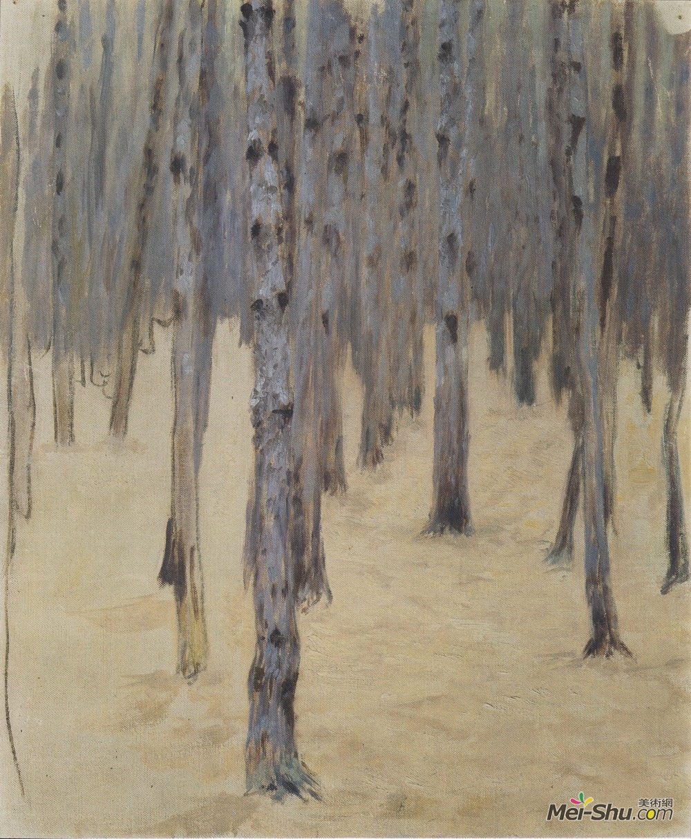 科罗曼·莫塞尔(Koloman Moser)高清作品《冬季松林》