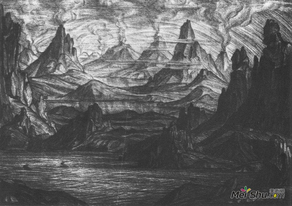 康斯坦丁·博加耶夫斯基(Konstantin Bogaevsky)高清作品《亚特兰蒂斯》