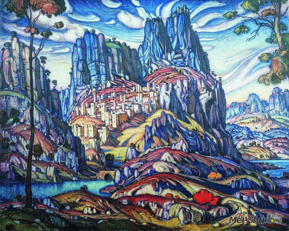 康斯坦丁·博加耶夫斯基(Konstantin Bogaevsky)高清作品《圣乔治山》