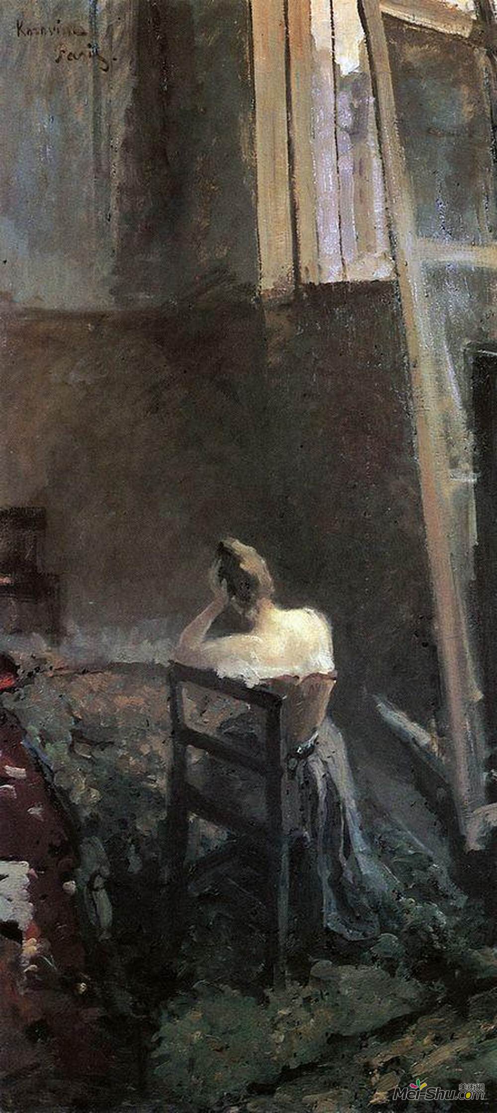 康斯坦丁·柯罗文(Konstantin Korovin)高清作品《艺术家的工作室》