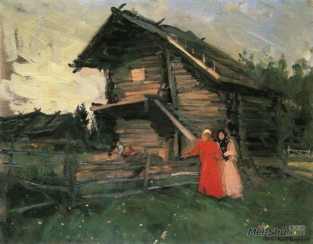康斯坦丁·柯罗文(Konstantin Korovin)高清作品《谷仓》