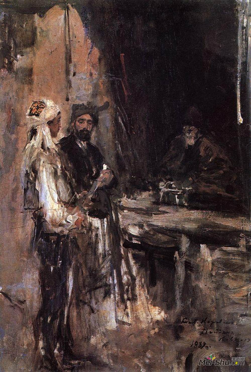 康斯坦丁·柯罗文(Konstantin Korovin)高清作品《买匕首》