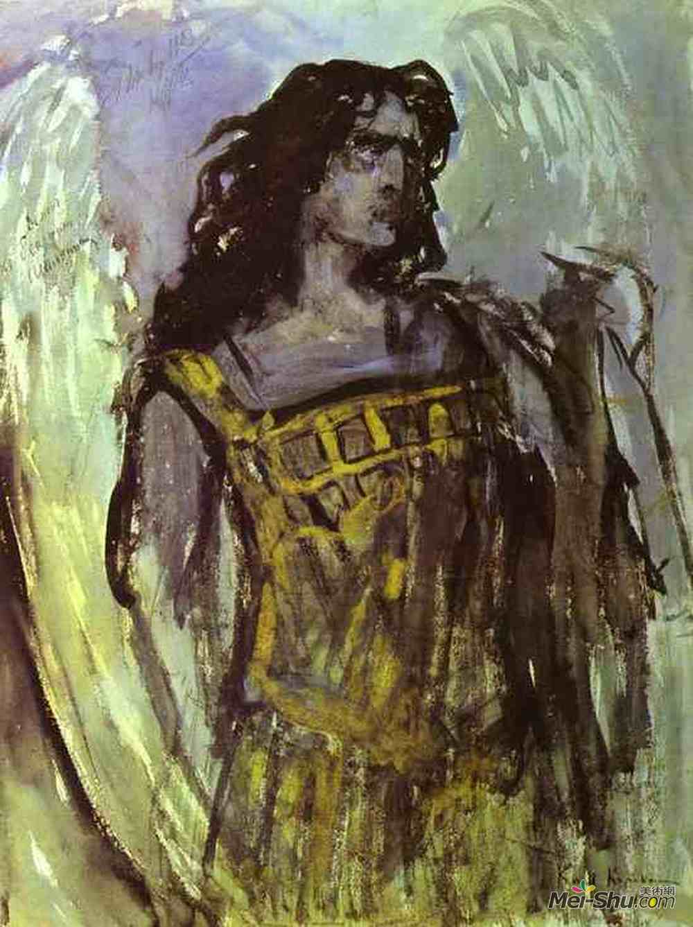 康斯坦丁·柯罗文(Konstantin Korovin)高清作品《Fedor Shalaypin as Demon in Rubinstein`s opera》