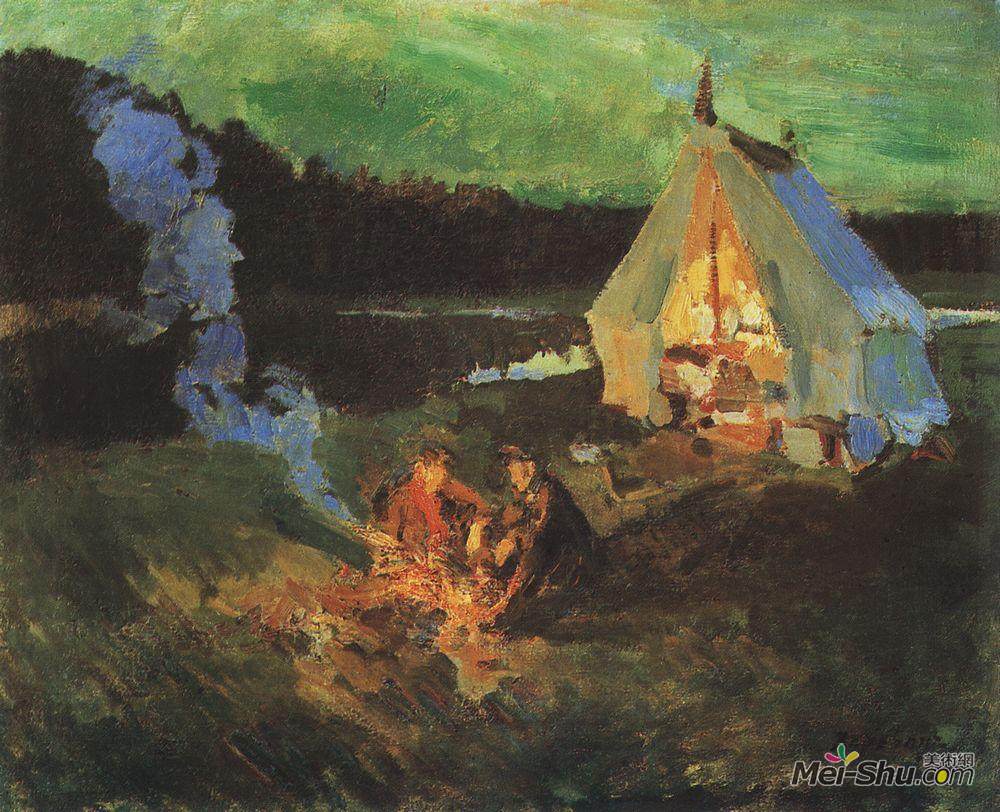 康斯坦丁·柯罗文(Konstantin Korovin)高清作品《猎人休息》