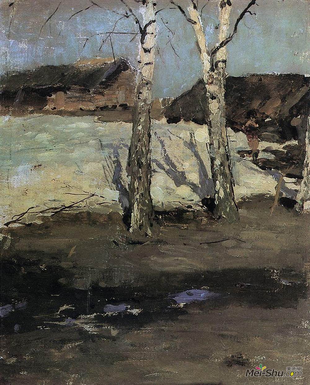 康斯坦丁·柯罗文(Konstantin Korovin)高清作品《最后的雪》