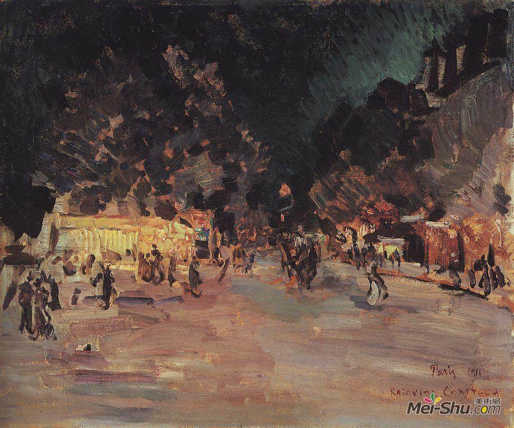 康斯坦丁·柯罗文(Konstantin Korovin)高清作品《巴黎之夜》