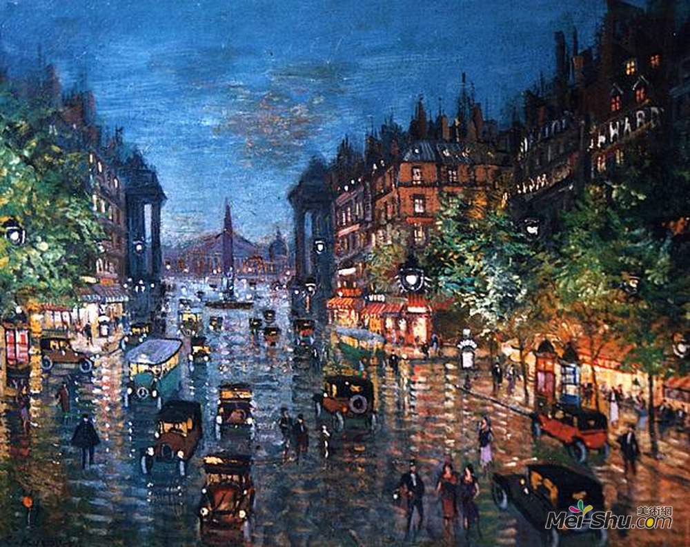 康斯坦丁·柯罗文(Konstantin Korovin)高清作品《巴黎大道》