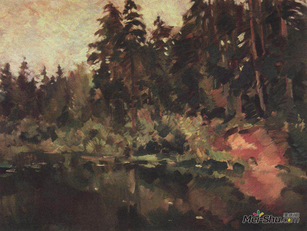 康斯坦丁·柯罗文(Konstantin Korovin)高清作品《池塘》