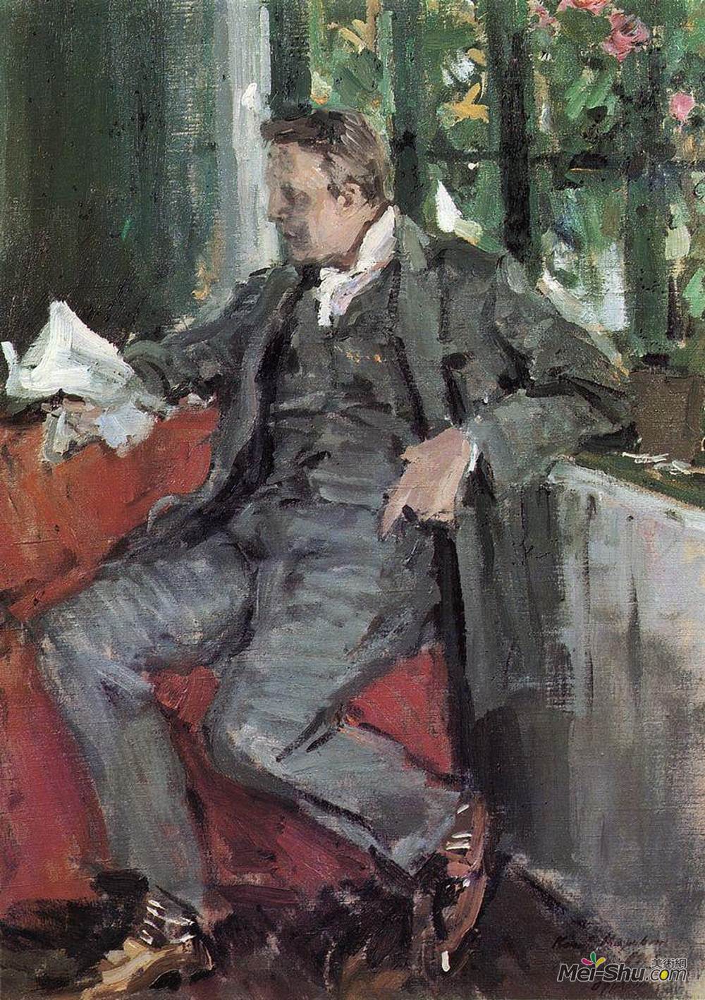 康斯坦丁·柯罗文(Konstantin Korovin)高清作品《Portrait of Feodor Chaliapin》