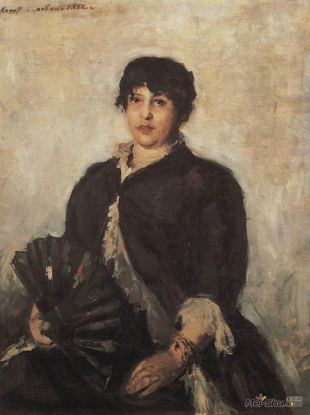 康斯坦丁·柯罗文(Konstantin Korovin)高清作品《奥尔加·阿利亚布耶娃的肖像》