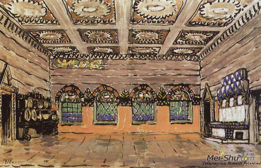 korovin)高清作品《refectory of the house of ivan khovansky》