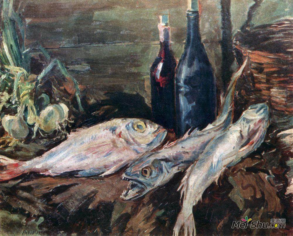 康斯坦丁·柯罗文(Konstantin Korovin)高清作品《鱼的静物》
