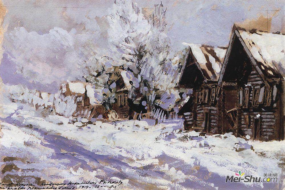 康斯坦丁·柯罗文(Konstantin Korovin)高清作品《冬天》