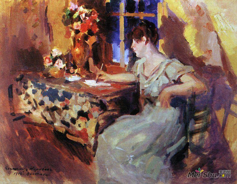 康斯坦丁·柯罗文(Konstantin Korovin)高清作品《冬黄昏》