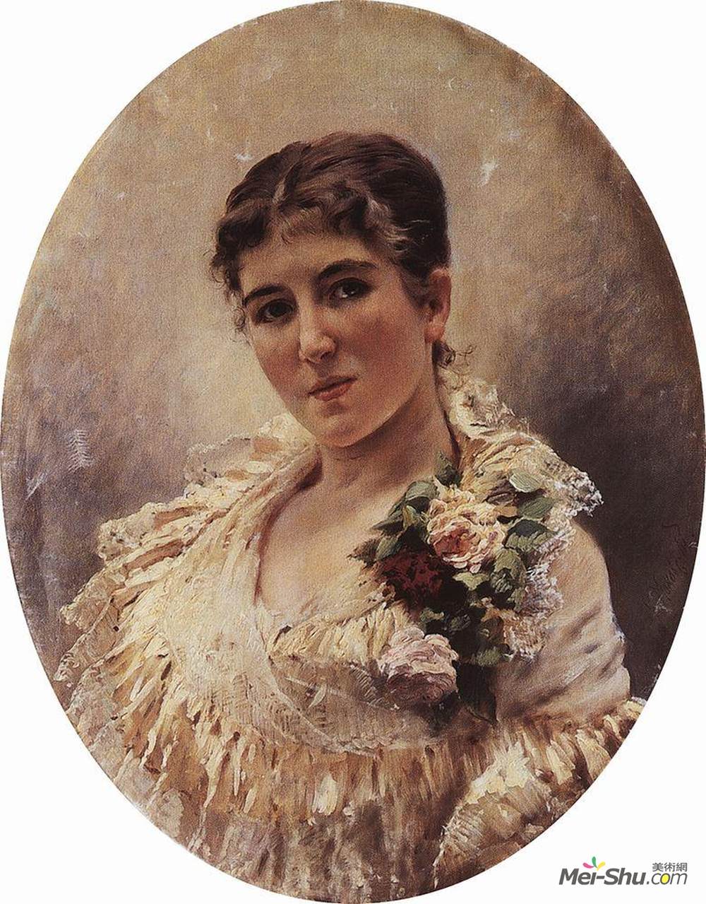 康斯坦丁·马科夫斯基(Konstantin Makovsky)高清作品《女性肖像》