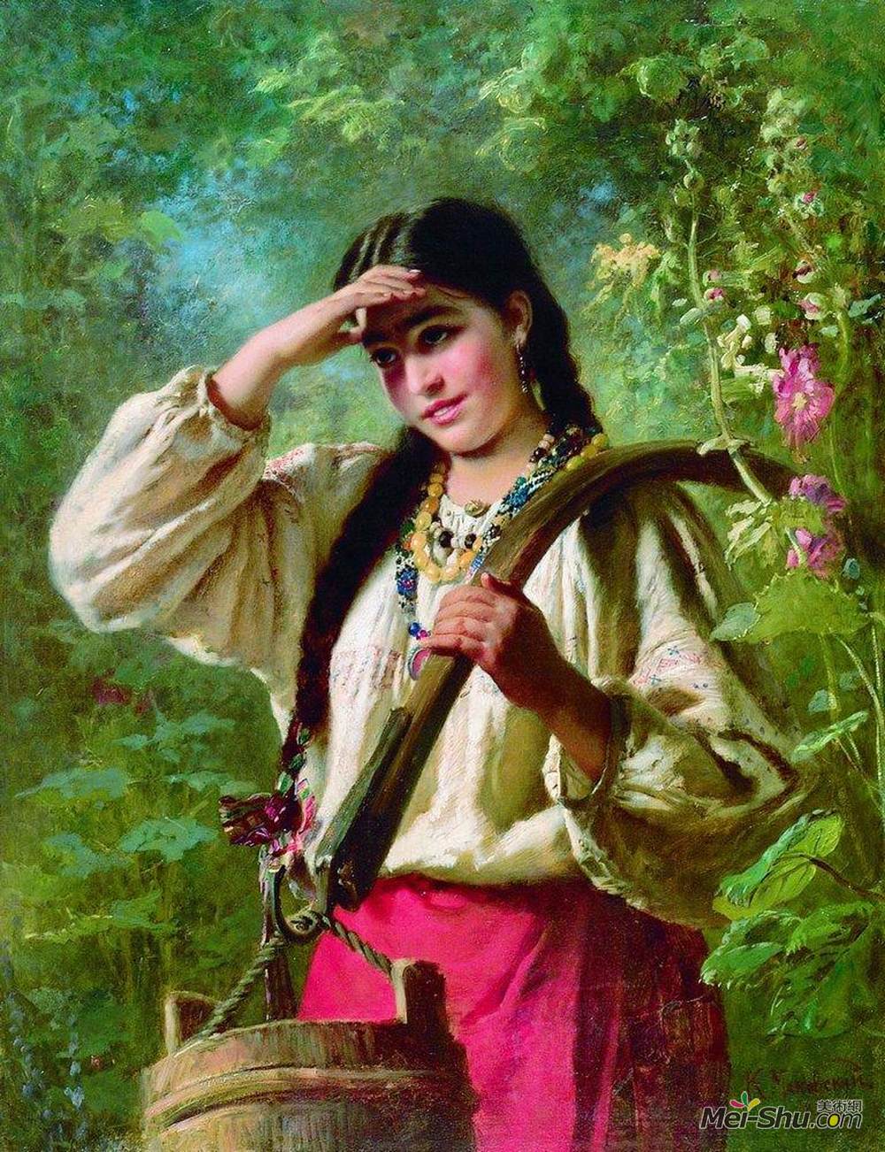 康斯坦丁·马科夫斯基(Konstantin Makovsky)高清作品《有轭的女孩》