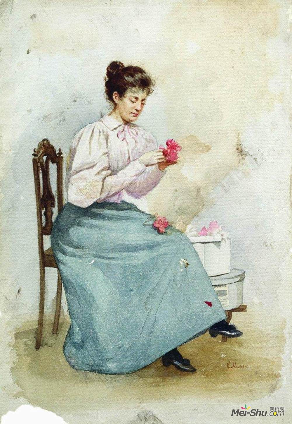 康斯坦丁·马科夫斯基(Konstantin Makovsky)高清作品《花姑娘》