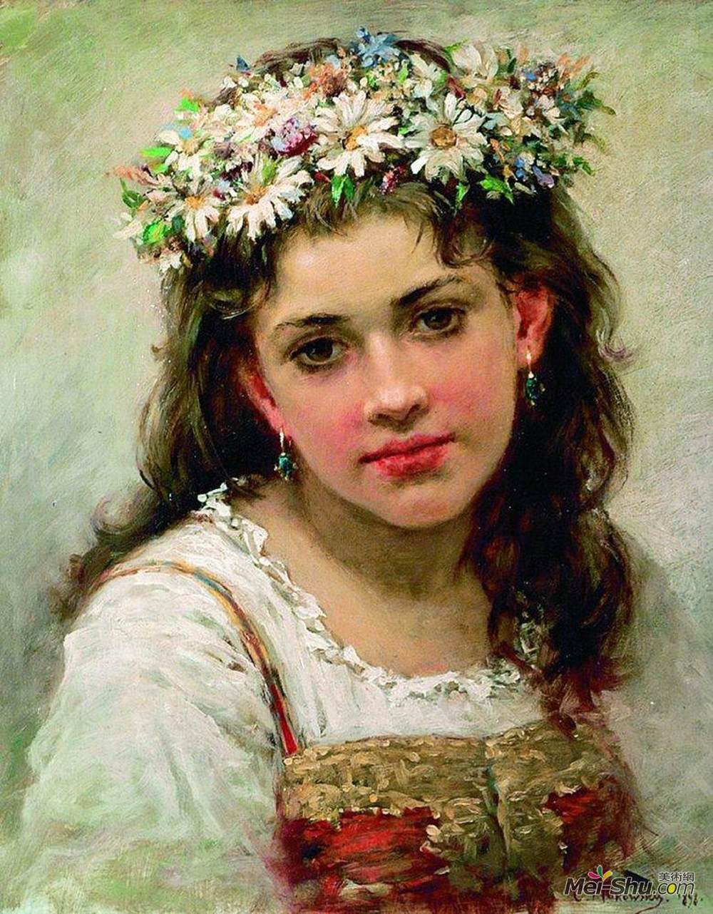 康斯坦丁·马科夫斯基(Konstantin Makovsky)高清作品《女孩的头》