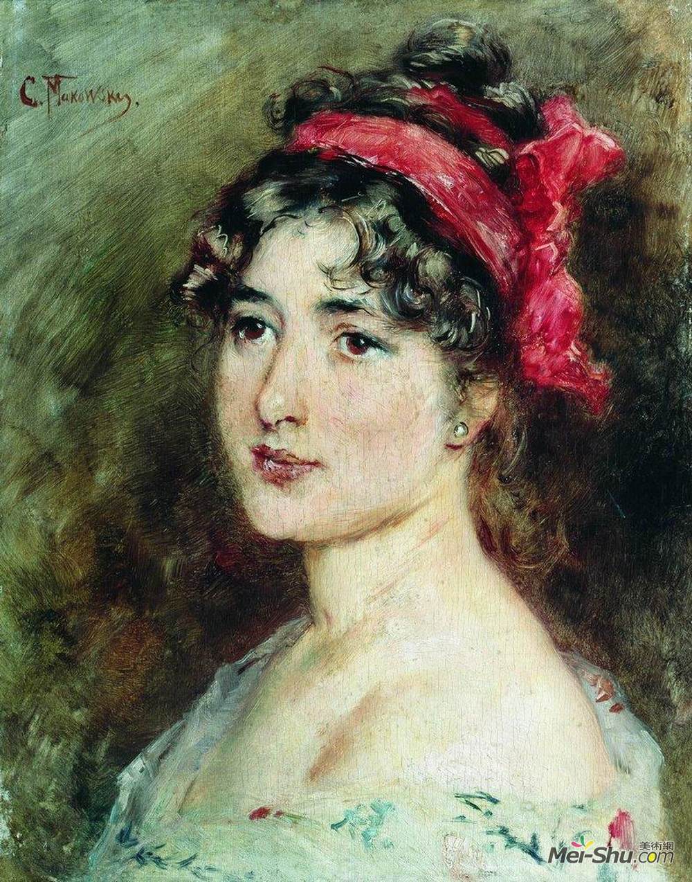 康斯坦丁·马科夫斯基(Konstantin Makovsky)高清作品《女孩的头》
