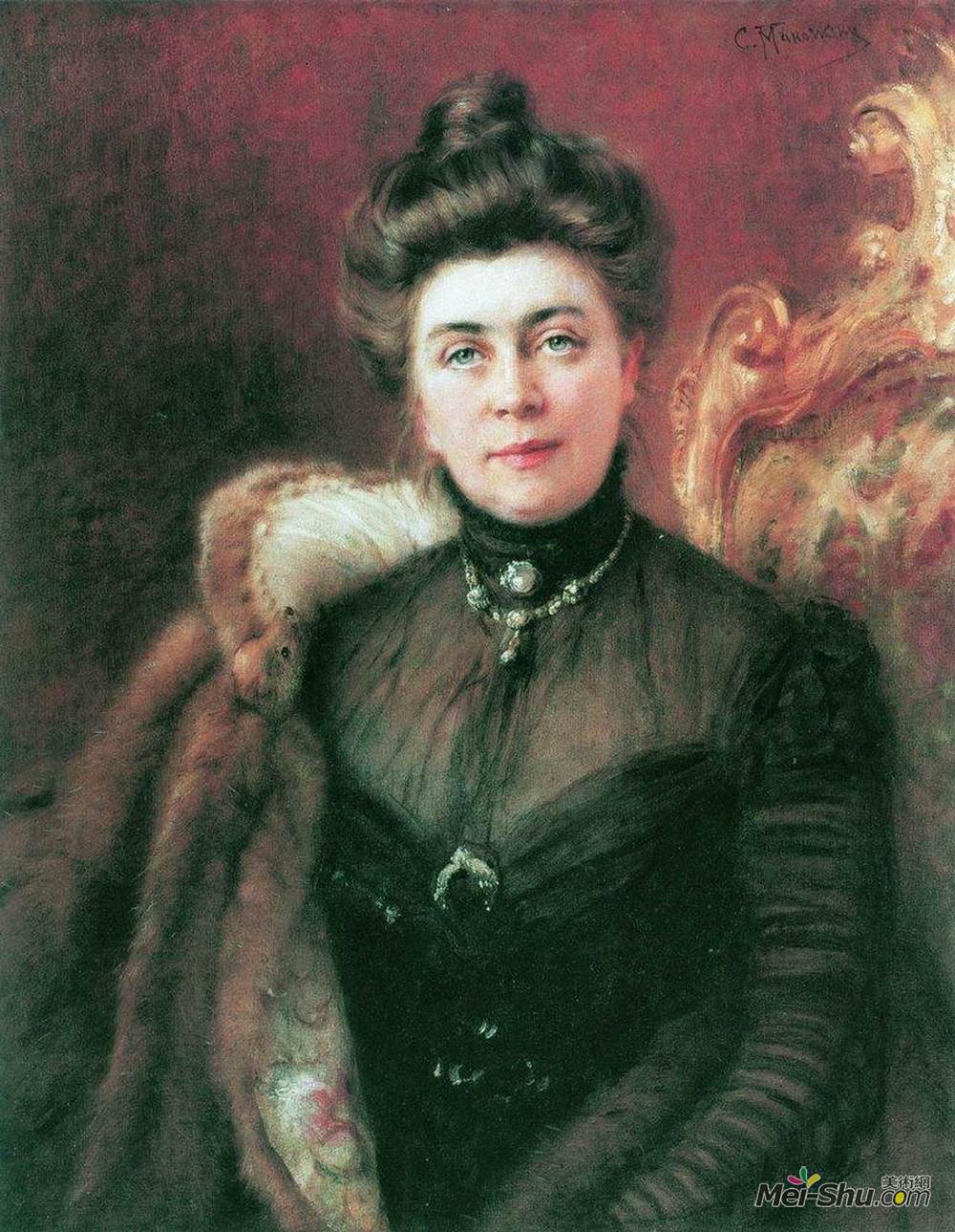 康斯坦丁·马科夫斯基(Konstantin Makovsky)高清作品《Portrait of A.Suvorina》