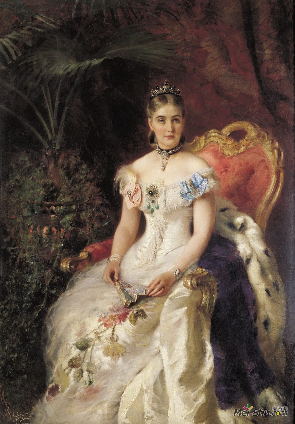 康斯坦丁·马科夫斯基(Konstantin Makovsky)高清作品《Portrait of Countess Maria Mikhailovna Volkonskaya》