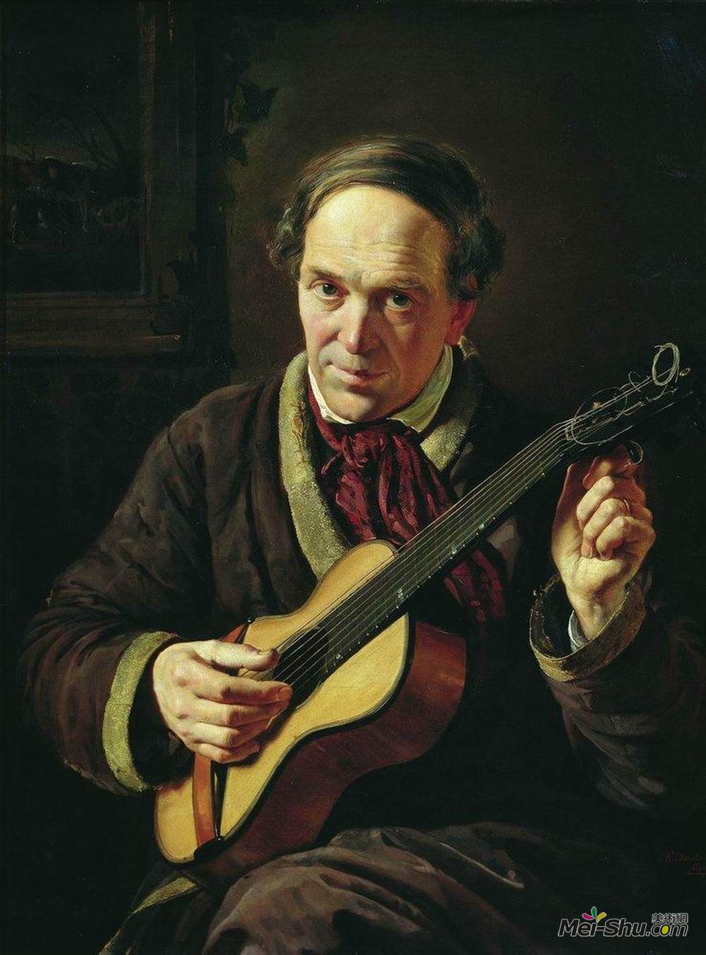 康斯坦丁·马科夫斯基(Konstantin Makovsky)高清作品《Portrait of E.Makovsky, Artist's Father》