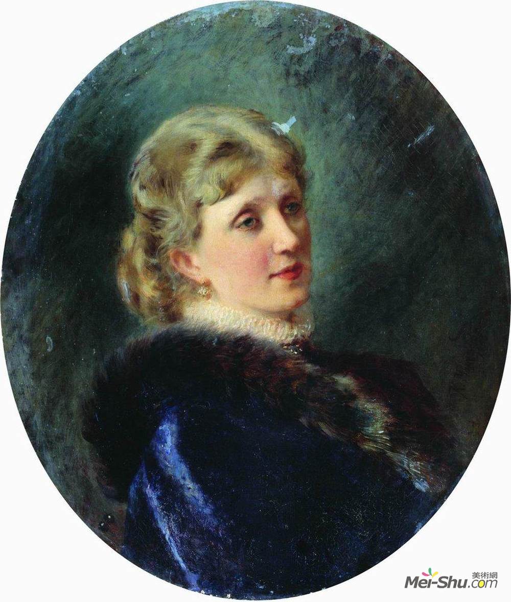 康斯坦丁·马科夫斯基(Konstantin Makovsky)高清作品《Portrait of Hudenkova》