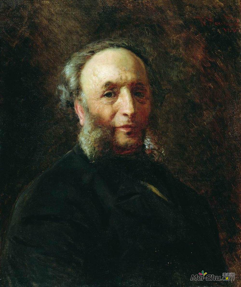 康斯坦丁·马科夫斯基(Konstantin Makovsky)高清作品《Portrait of the Artist Ivan Aivazovsky》