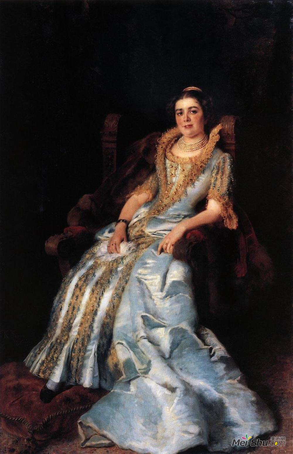 康斯坦丁·马科夫斯基(Konstantin Makovsky)高清作品《Portrait of V.Morozova》