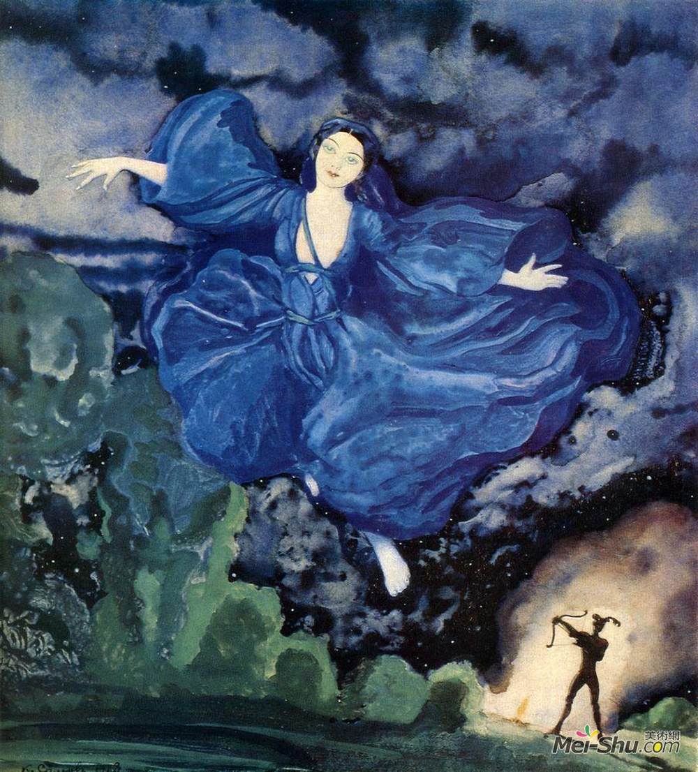 康斯坦丁·索莫夫(Konstantin Somov)高清作品《蓝鸟》