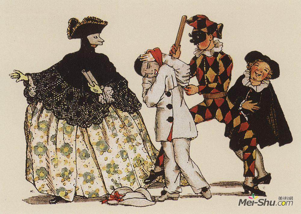 康斯坦丁·索莫夫(Konstantin Somov)高清作品《侯爵夫人的书。插图5》