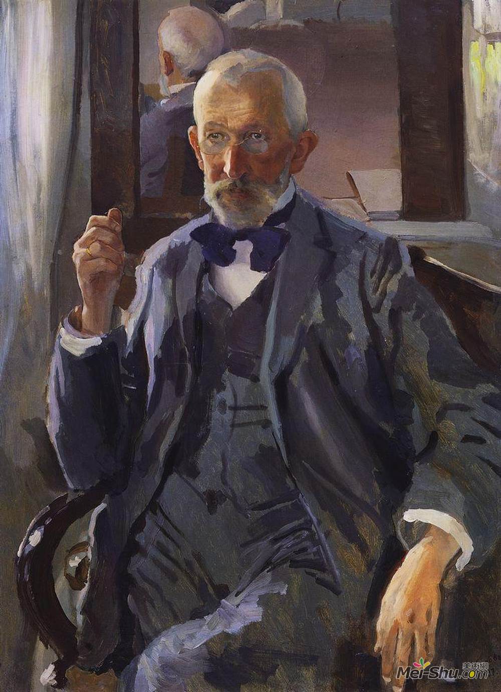 康斯坦丁·索莫夫(Konstantin Somov)高清作品《Portrait of A. Somov, the Artist's Father》